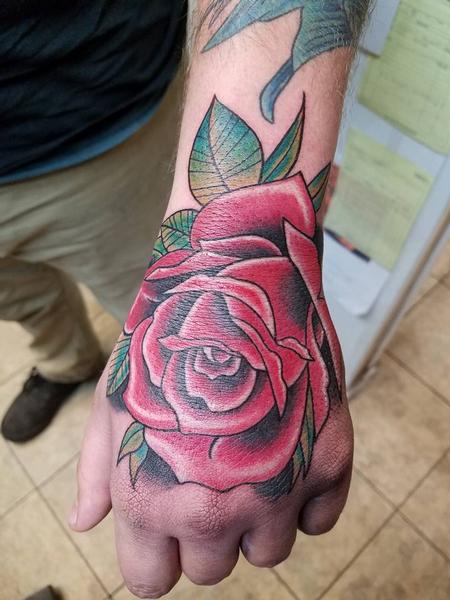 Tattoos - hand rose - 133959